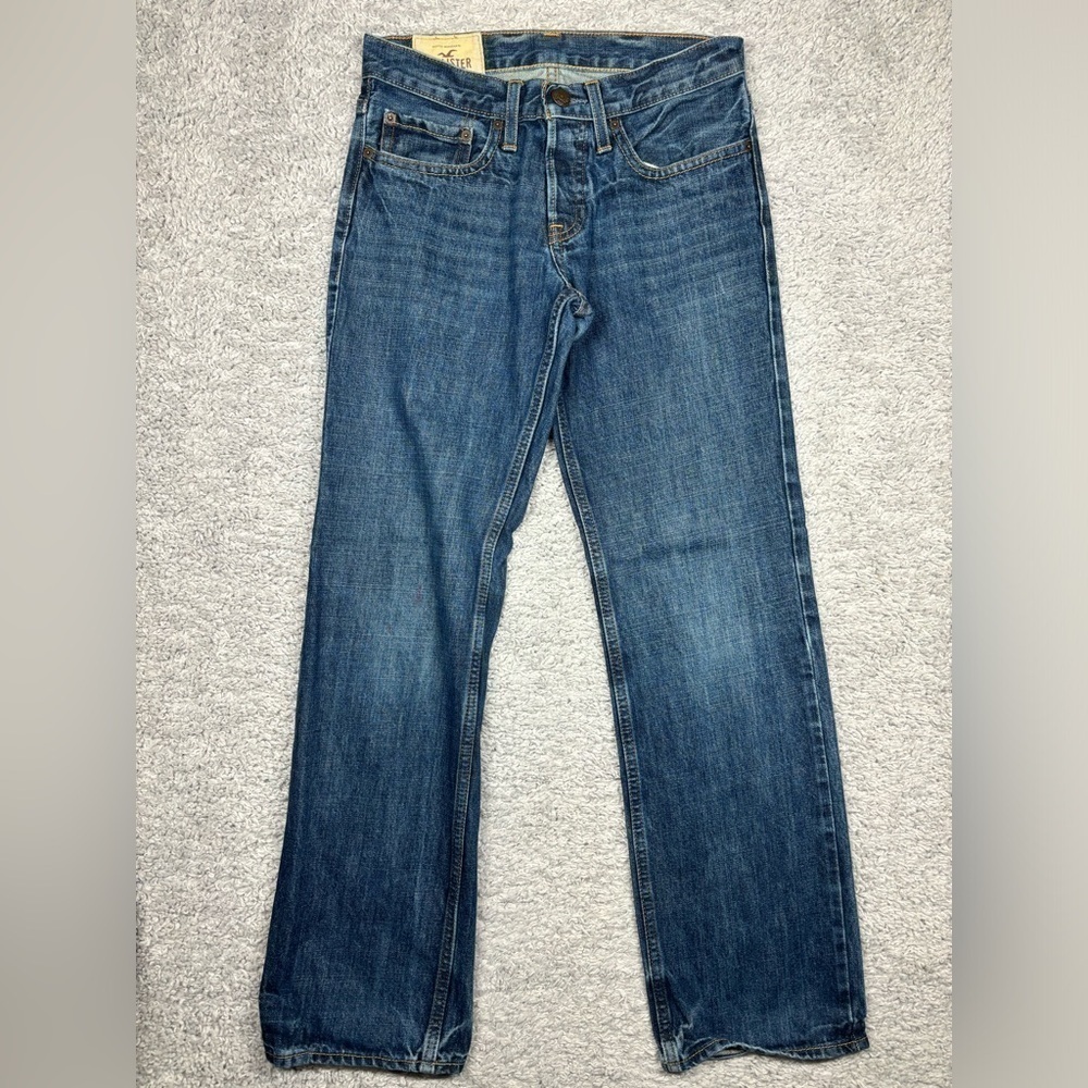 Hollister Jeans Mens 29 x 30 Classic Straight Button Fly Dark Wash Denim Classic